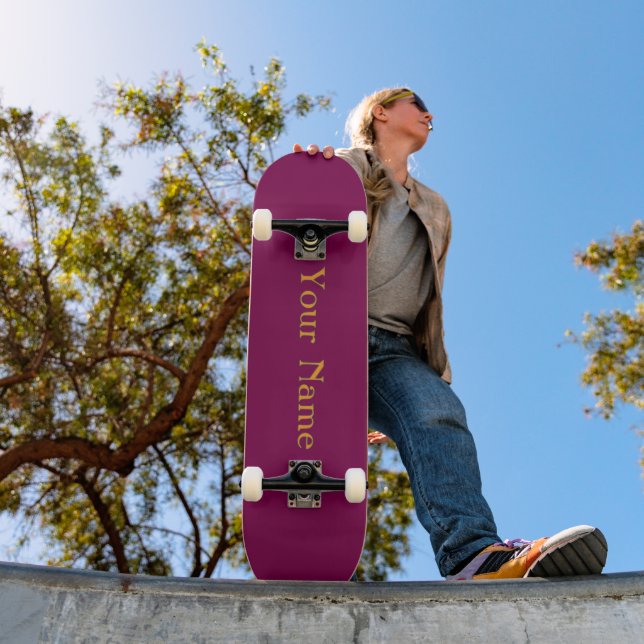 Skateboard Votre nom Personnalisez le vin (Extérieur 1)