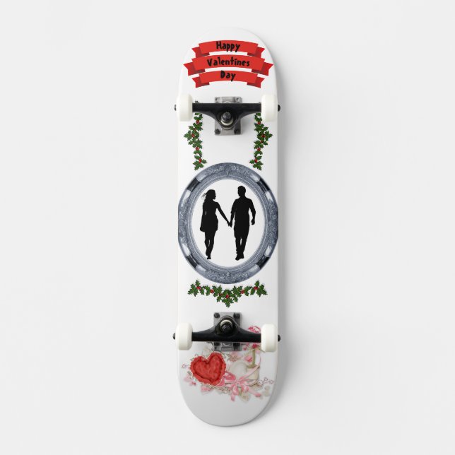 Skateboard Vous aimant à jamais Romantique Saint-Valentin Art (Recto)