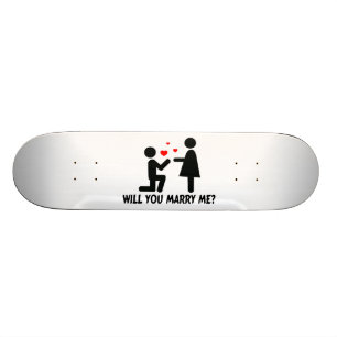 Skateboard Vous m'épouserez avez plié l'homme et la femme de