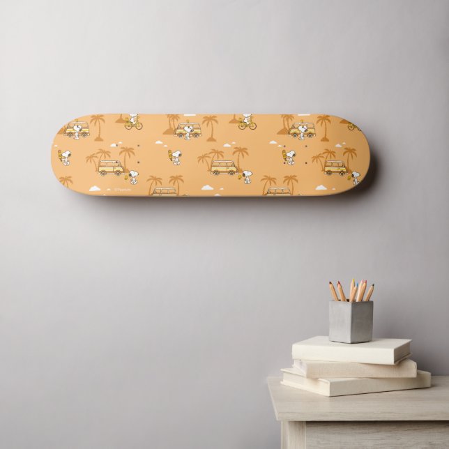 Skateboard Voyage sur route | Peanuts Snoopy Beach Motif (Art mural (Horz))