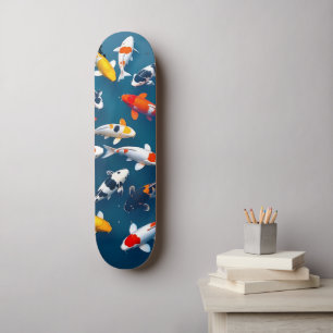 Skateboard Vue aérienne de l'étang de carpes koï colorées