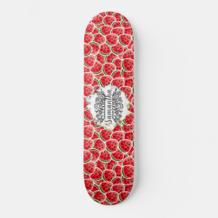 Skateboard Watermelon Aquarelle rose