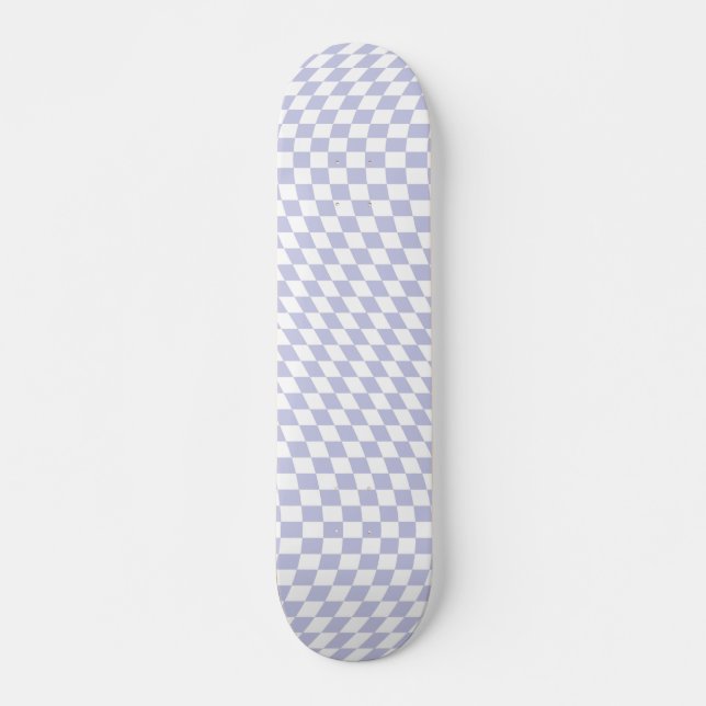 Skateboard Wavy À damiers Pastel Purple Checkerboard Motif (Devant)