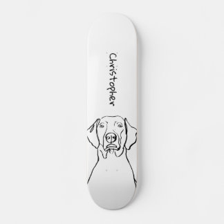 Skateboard Weimaraner élégant : votre texte, votre style