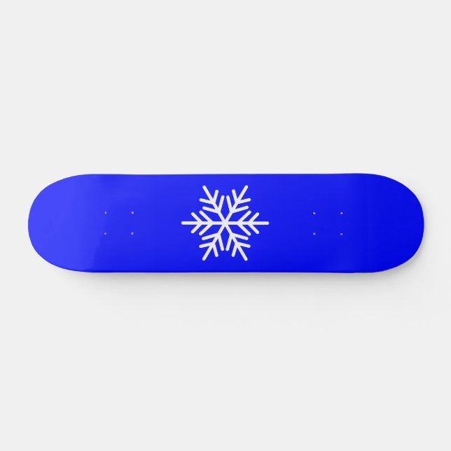 Skateboard White Nordic Snowflake Royal Blue Arrière - plan (Horz)