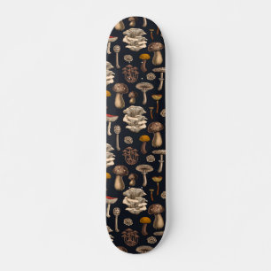 Skateboard Wild Mushrooms  on graphite black