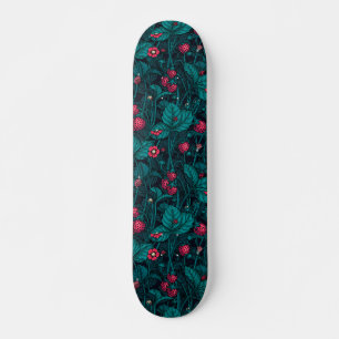 Skateboard Wild strawberries, red and blue