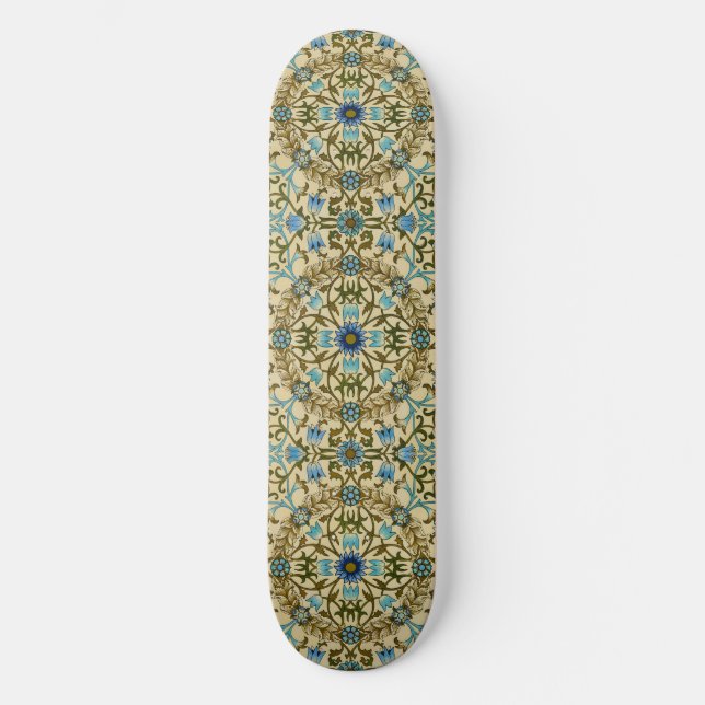 Skateboard William Morris Antique 1873 Vine & Floral Pattern (Recto)