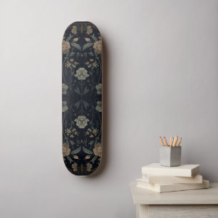 Skateboard William Morris Art Nouveau esthétique sombre flora