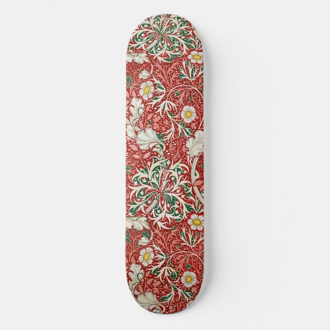 Skateboard William Morris Fleur d'antiquité aux algues Vert r (Recto)