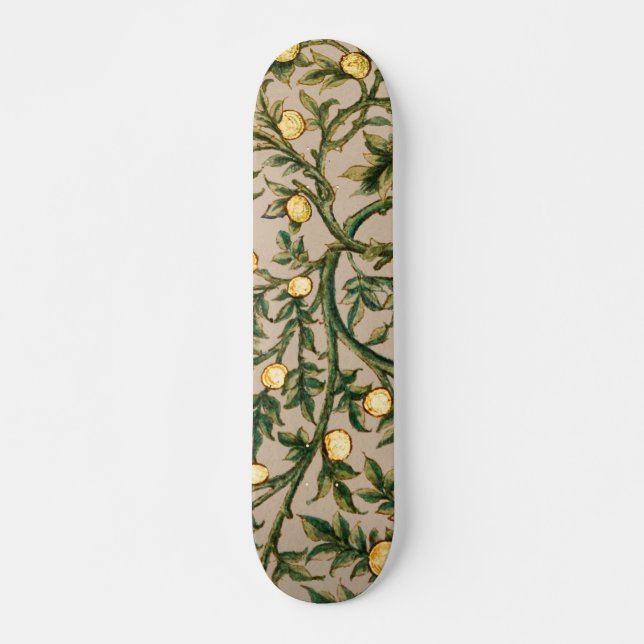 Skateboard William Morris Floral Fruit Jardin Fleur Classique (Devant)