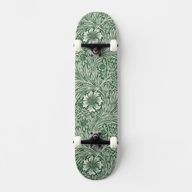 Skateboard william morris marigold vert floral fleur (Recto)
