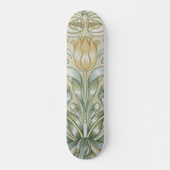 Skateboard William Morris Motif Grenade Antique Lily (Devant)