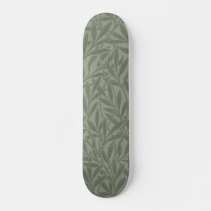 Skateboard William Morris Motif Saule Antique Vert Sauge