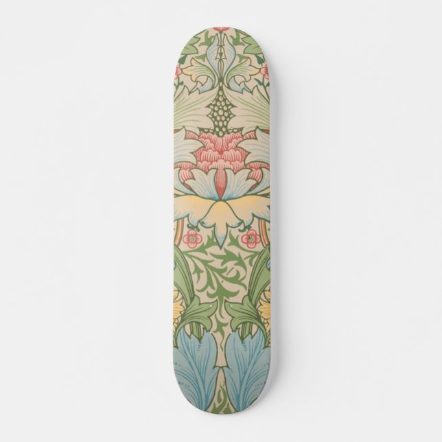 Skateboard William Morris Myrtle Fleur Floral Botanique (Devant)