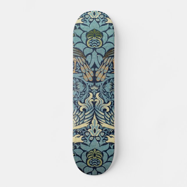 Skateboard William Morris Paon et Dragon Tissé (Recto)