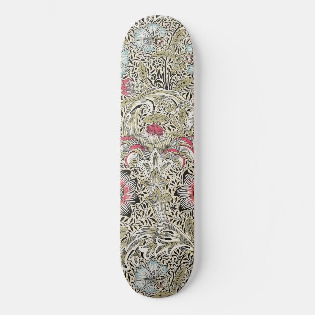 Skateboard william morris papier peint coq floral (Recto)