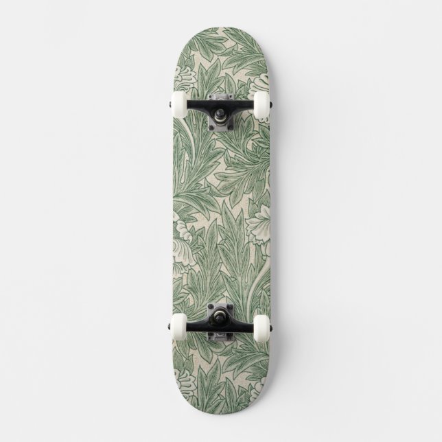 Skateboard william morris tulip papier peint textile vert (Recto)