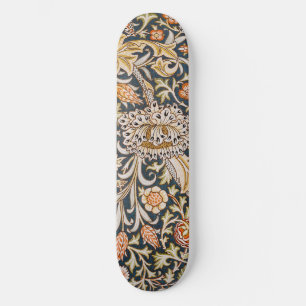 Skateboard William Morris Vintage Trent Motif Floral Bleu