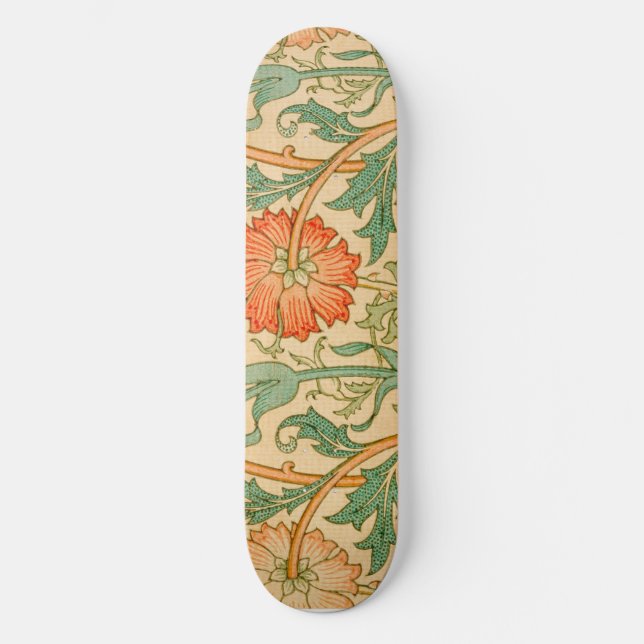 Skateboard William Morris's Pink et Rose célèbre motif (Recto)