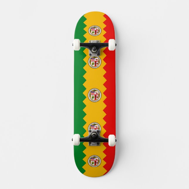 Skateboard with flag of Los Angeles City (Recto)