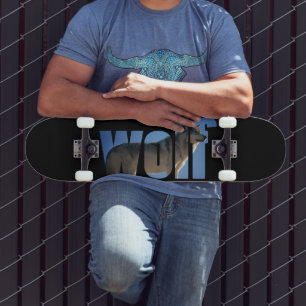 Skateboard Wolf Animal Simple Moderne Ciel bleu photo