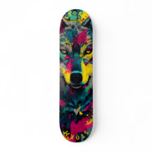 Wolf Face Neon Graffiti Art - Edition limitée