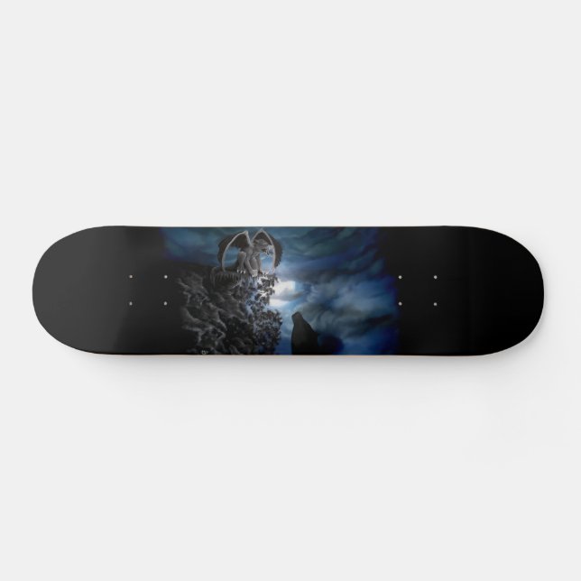 Skateboard Wolf Moon - Wolf avec Golem (Horz)