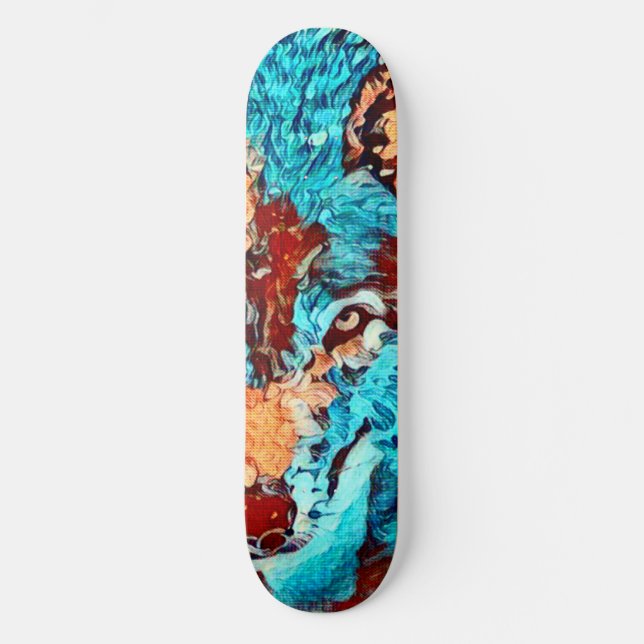 Skateboard Wolf Van Gogh, Élément Zéro Carte personnalisée Pr (Recto)