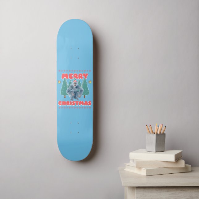 Skateboard Yeti drôle - Joyeux Noël (Art mural)