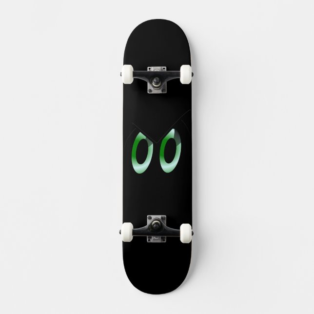 Skateboard Yeux de dessin animé au regard vert (Recto)