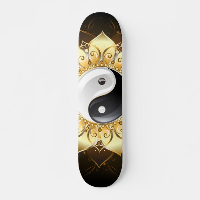 Skateboard Yin Yang Golden Lotus (Devant)