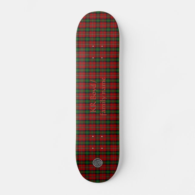 Skateboard Your name / initials on Boyd Clan Family Tartan (Recto)