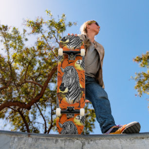 Skateboard Zebra African Savanna Wild Animal