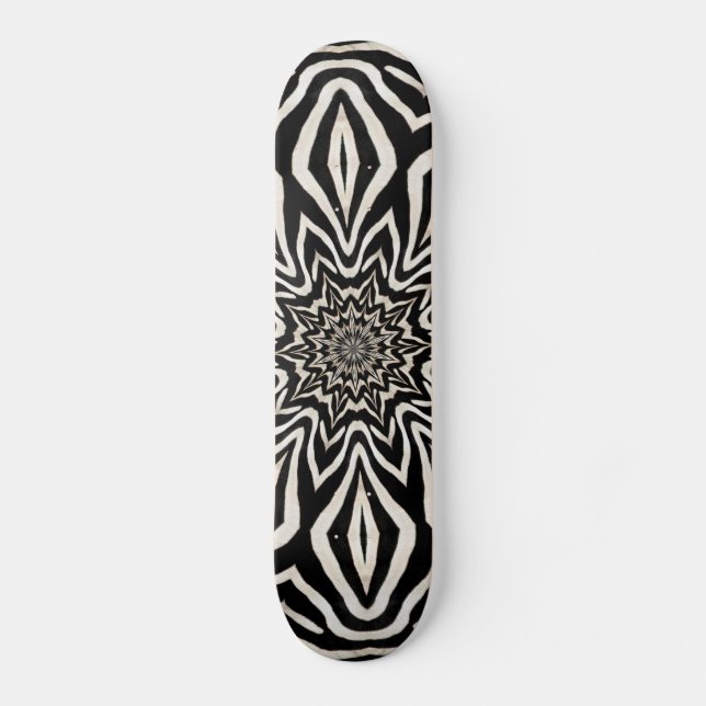 Skateboard Zebra Fur Kaleidoscope Abstrait (Recto)