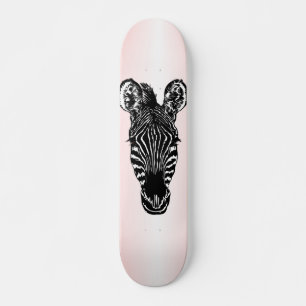Skateboard Zebra Head on Pink