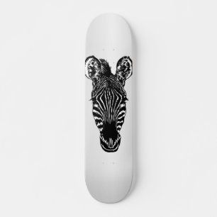 Skateboard Zebra Head sur Silver