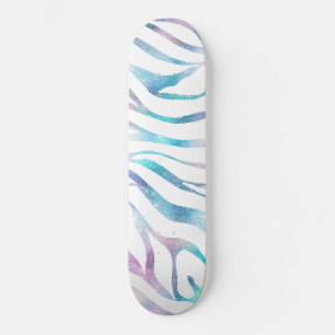 Skateboard Zebra moderne Imprimer Glam Bleu Violet Parties sc