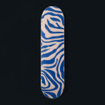 Skateboard Zebra Print Blue Zebra Stripes Poster de animal<br><div class="desc">Zebra Print - Bleu et beige Zebra rayures - poster de animal sauvage.</div>