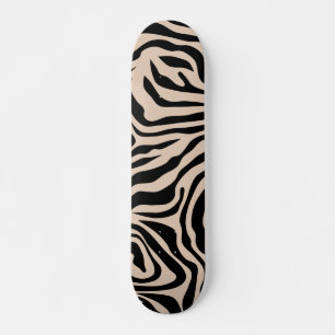 Skateboard Zebra Stripes Crème Beige Black Far Animal sauvage