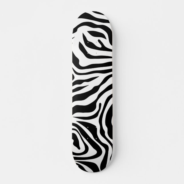 Skateboard Zebra Stripes Poster de animal sauvage noir et bla (Devant)