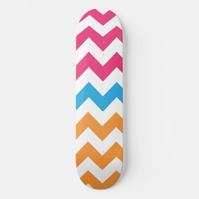 Skateboard ZigZag Aqua-Orange-Magenta (Recto)
