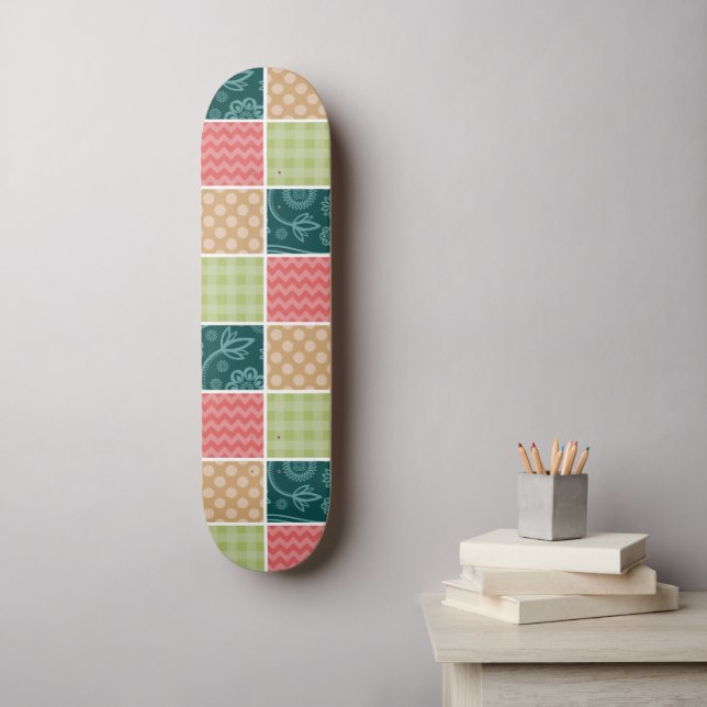Skateboard Zigzag, Chevron, En vichy, Pois, Patchwork (Art mural)