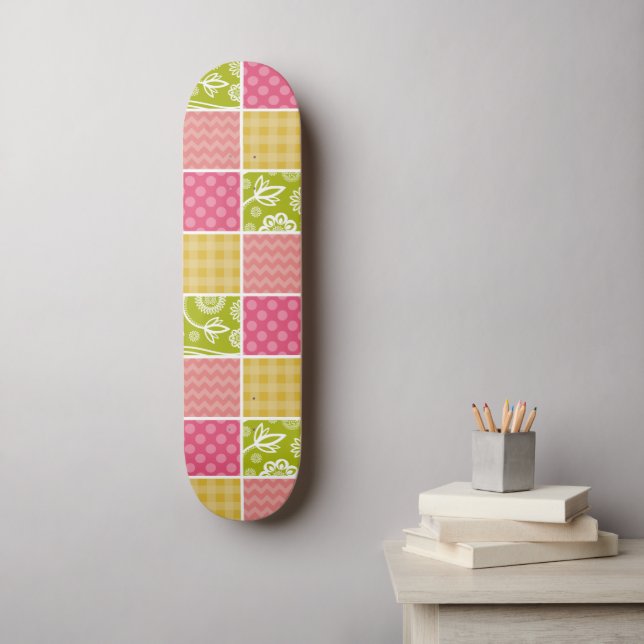 Skateboard Zigzag, Chevron, Pois, En vichy, Patchwork (Art mural)