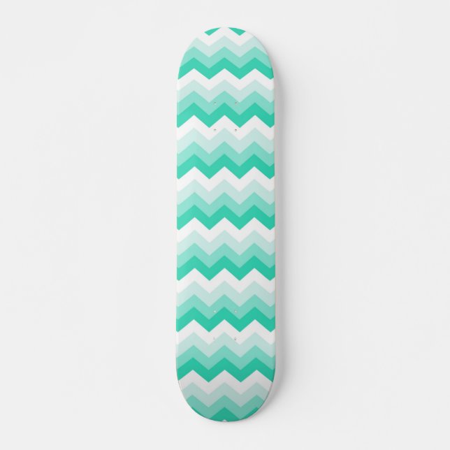 Skateboard Zigzag (Turquoise, groen) (Devant)
