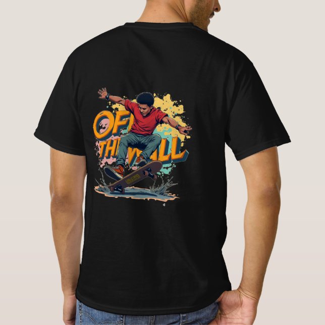 Skateboarder in Motion  T-Shirt (Dos)