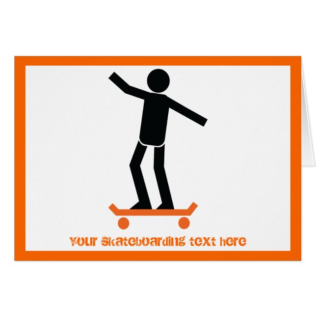 Skateboardeur sur son skateboard personnalisé (Devant horizontal)