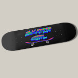 Skater Girl Blue Pink Graffiti Glow Skateboard<br><div class="desc">N'importe quelle Skateboarder Girl va adorer celui-ci - voir ma boutique pour beaucoup d'autres idées cadeaux skateboard.</div>
