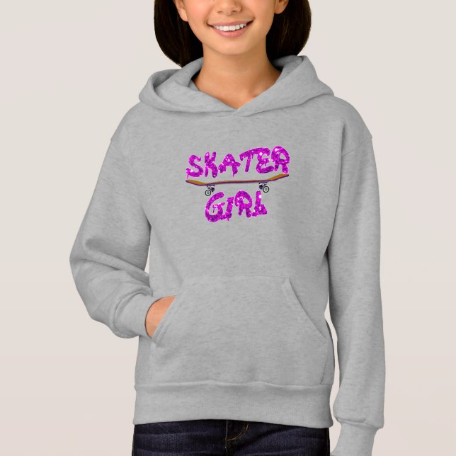 Skater Girl Purple Pink Skateboard (Devant)