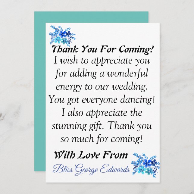 Skaymarts | Carte de remerciement époustouflante (Devant / Derrière)